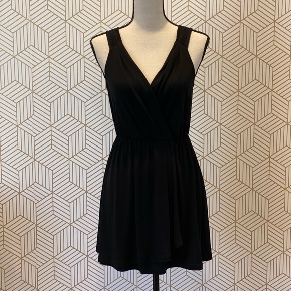 BCBGeneration Solid Black Jersey Cocktail Dress - Picture 2 of 4